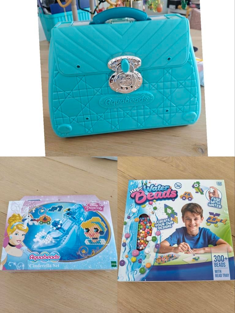 Aquabeads koffer en 2 nieuwe setjes !, Ophalen, Zo goed als nieuw, Knutselen