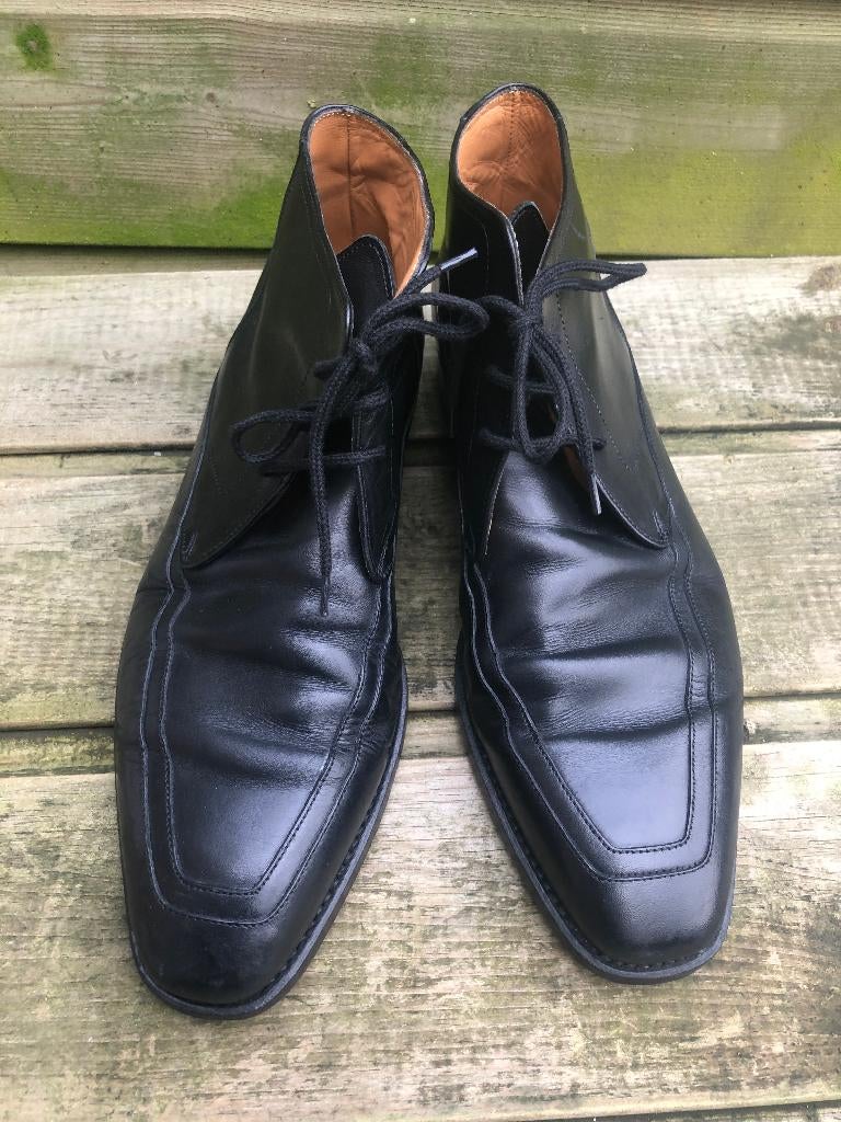 AVANG zwart leren veterboots maat 7.5/41.5, Zwart, Boots, Ophalen of Verzenden, Gedragen