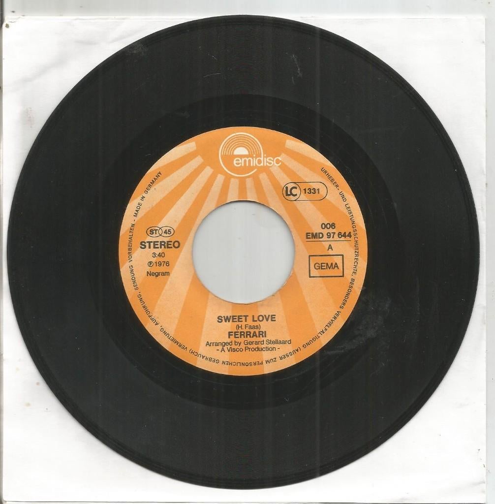 Ferrari – Sweet Love (1976), Gebruikt, 7 inch, Single, Ophalen of Verzenden
