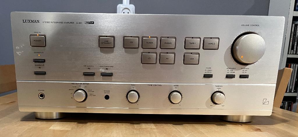 Luxman A-383 zilver, Overige merken, Gebruikt, Ophalen of Verzenden, 60 tot 120 watt