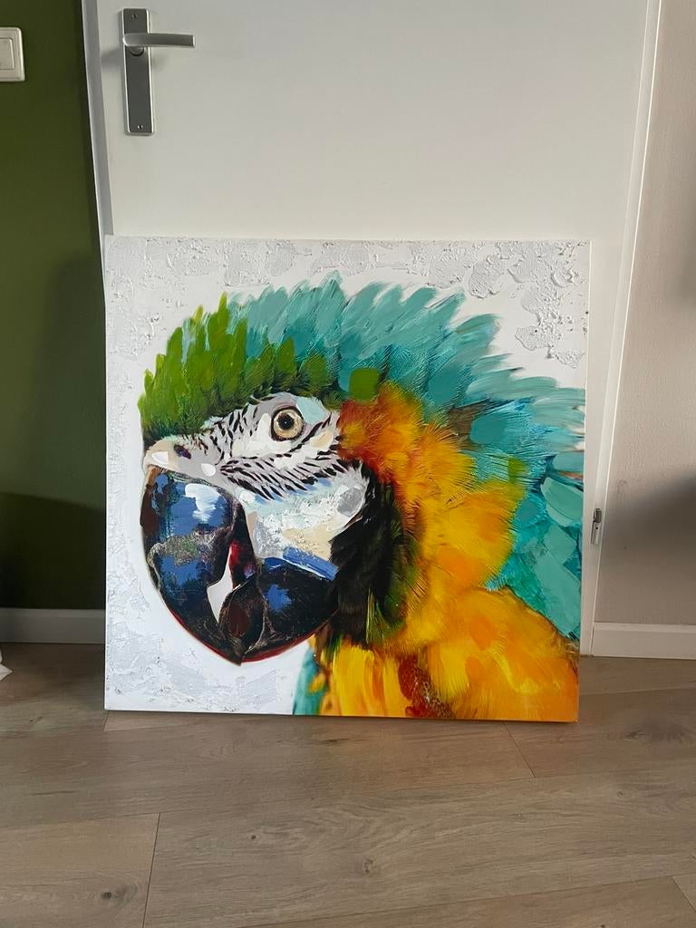 Schilderij papegaai, Ophalen