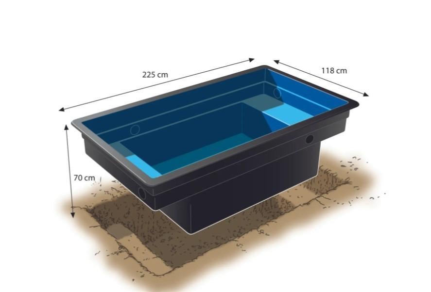 Ubbink voorgevormde vijver QUADRA C2 1500 Liter, Ophalen, Gebruikt