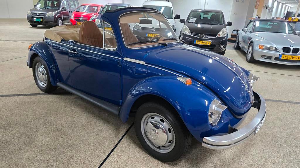 Volkswagen 1303 Apk en Belastingvrij! Cabriodak Zeer nette s, Lederen bekleding, Gebruikt, Blauw, Leder