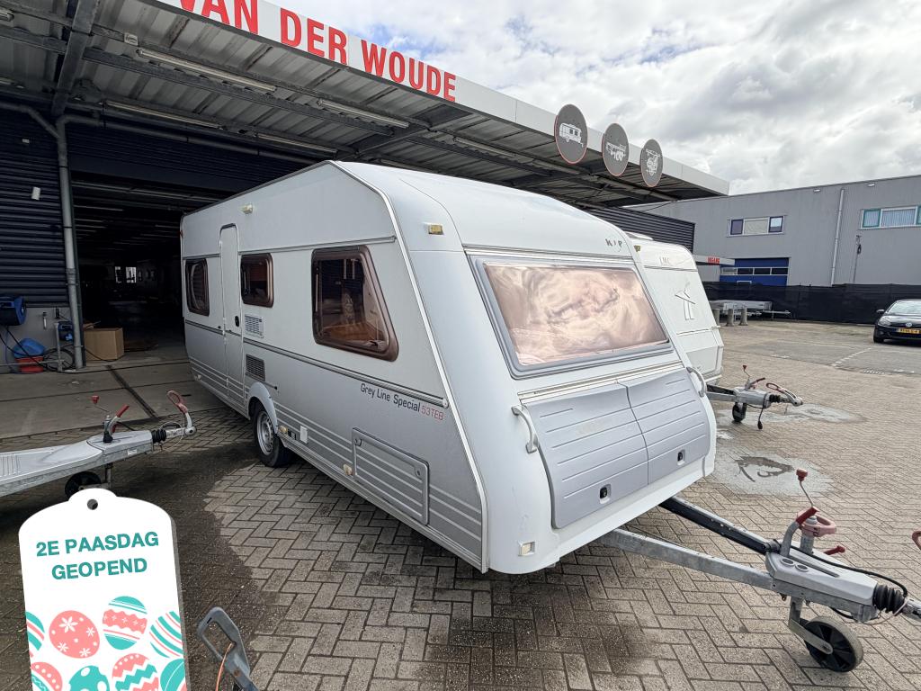 Kip Grey Line Special 530 Enk bedden Voortent BJ06, Caravans en Kamperen, Caravans, Rondzit, Kip, Bedrijf, Ringverwarming