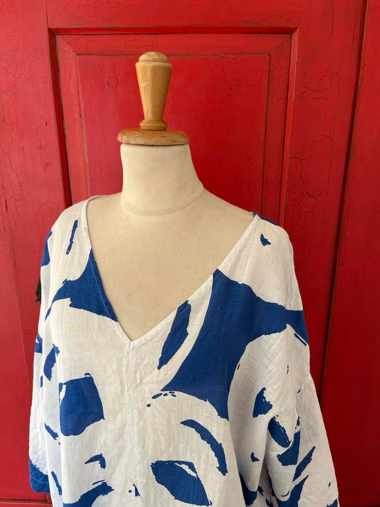 Nieuwe Kyra & Ko linnen jurk maat 44, Blauw, Maat 42/44 (L), Ophalen of Verzenden, Gedragen