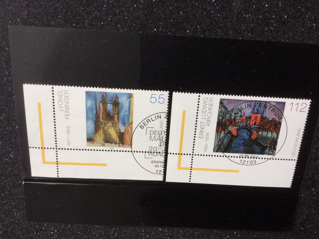 Bund Michel 2279 + 2294 Deutsche Malerei gestempeld, Ophalen of Verzenden, BRD, Gestempeld
