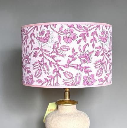 Lampenkap gemaakt van Indiase blockprint stof, Ophalen of Verzenden, Gebruikt, Stof, Minder dan 50 cm