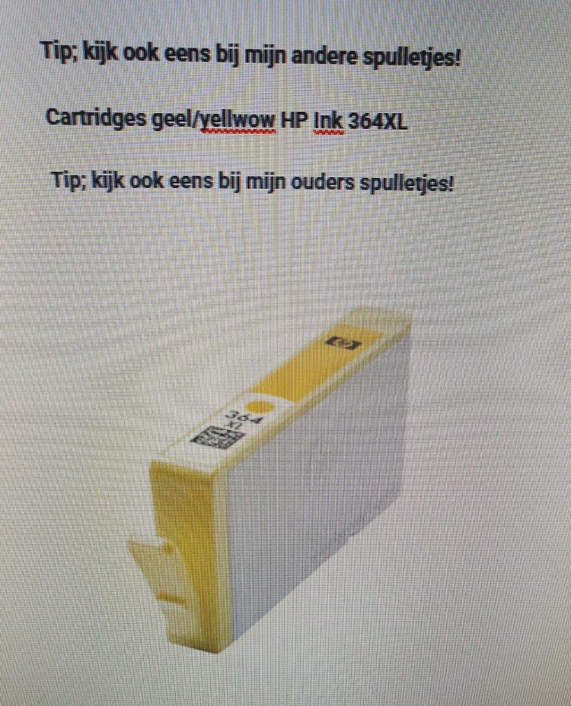 Cartridges geel/yellwow HP Ink 364XL, Computers en Software, Printerbenodigdheden, Ophalen of Verzenden, Nieuw