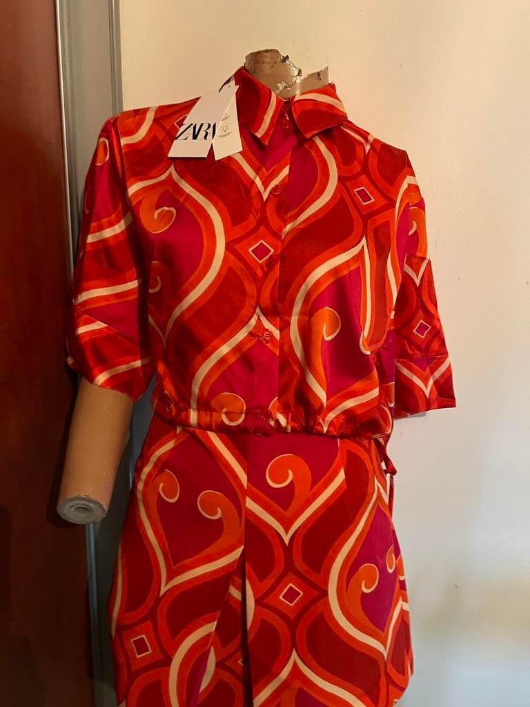 ZARA  set broek XS blouse S NIEUW MET KAARTJES, Zara, Nieuw, Ophalen of Verzenden, Oranje