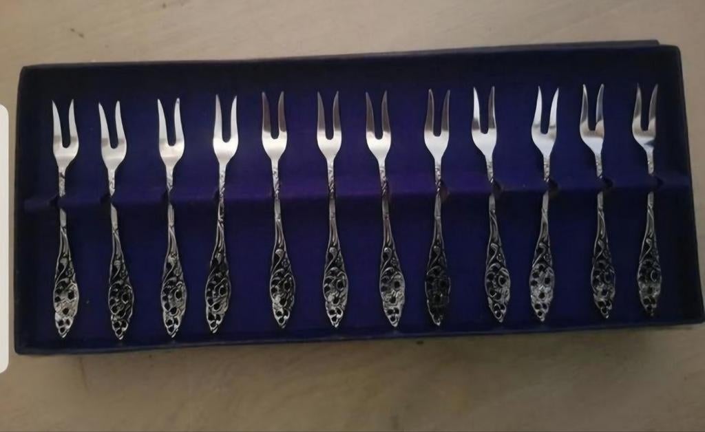 12 mooie taartvorkjes, Ophalen of Verzenden