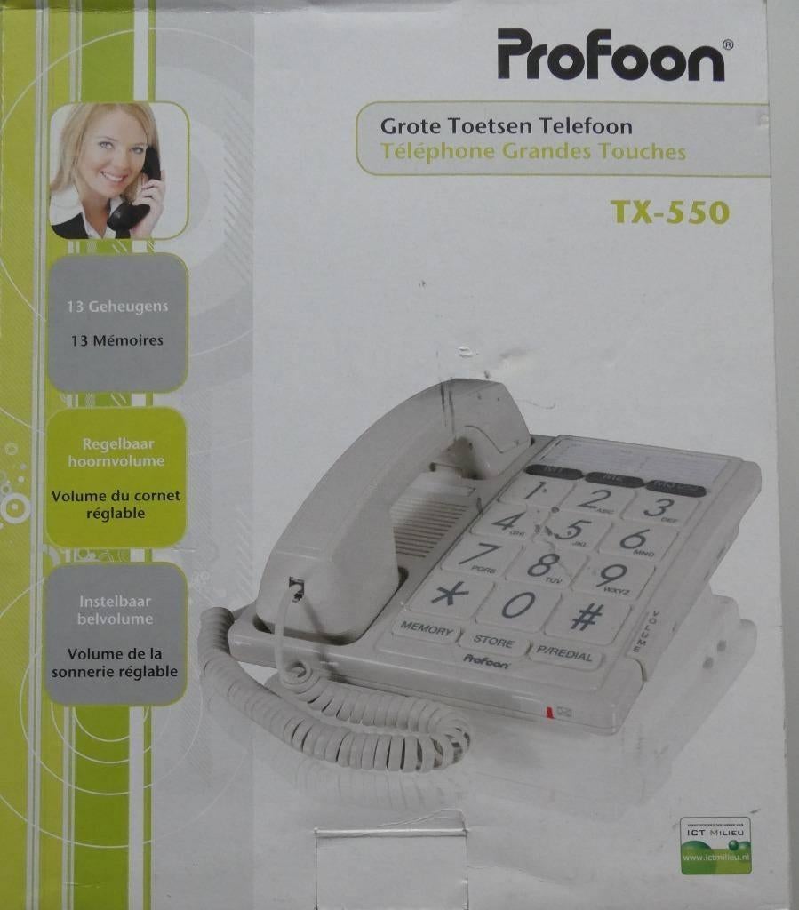 Senioren telefoon, Profoon TX-550 (Nieuw), Ophalen of Verzenden, Nieuw