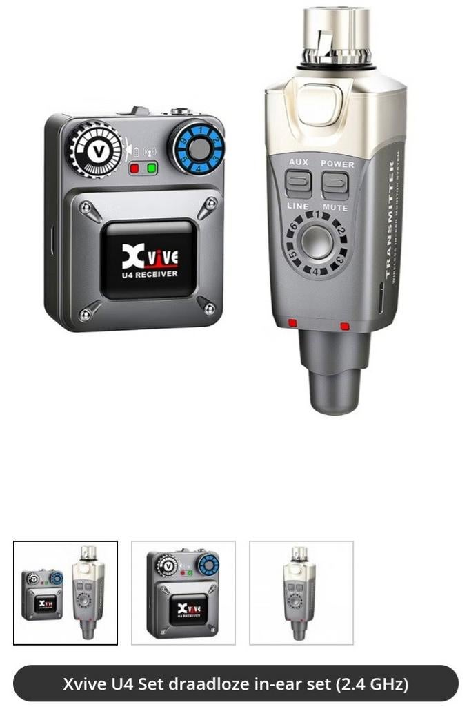 4 stuks in-ears systeem., Ophalen, Zo goed als nieuw, Studiomicrofoon