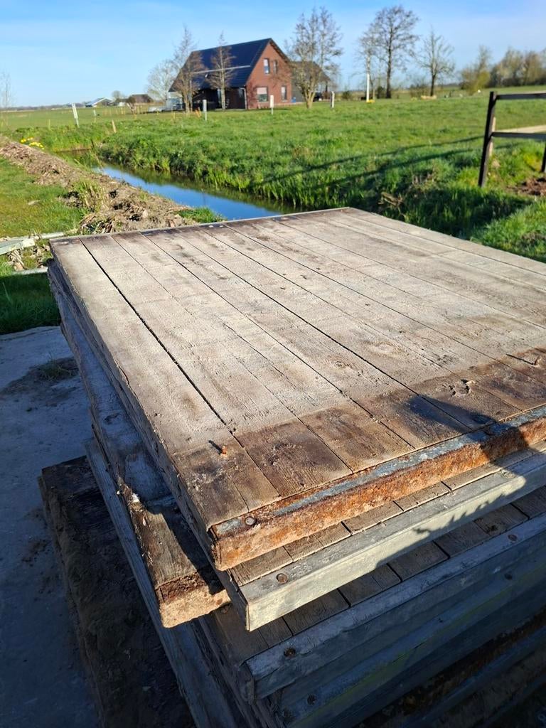 Partij steenschotten: grenen en hardhout (ca. 85 stuks), Gebruikt, Grenen, Overige typen, Ophalen of Verzenden