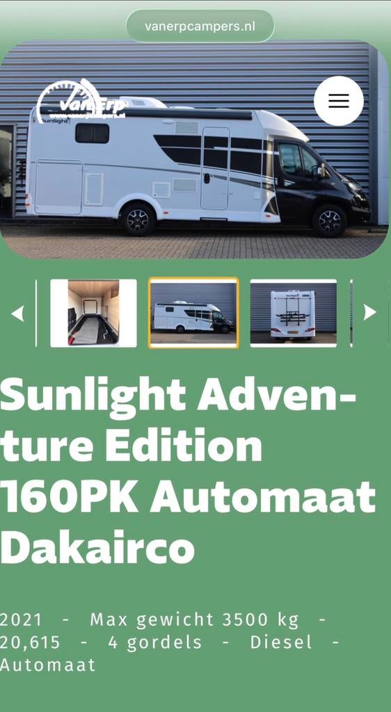 Camper Sunlight t68 automaat 160 pk + airco zgan, Ophalen, Zo goed als nieuw
