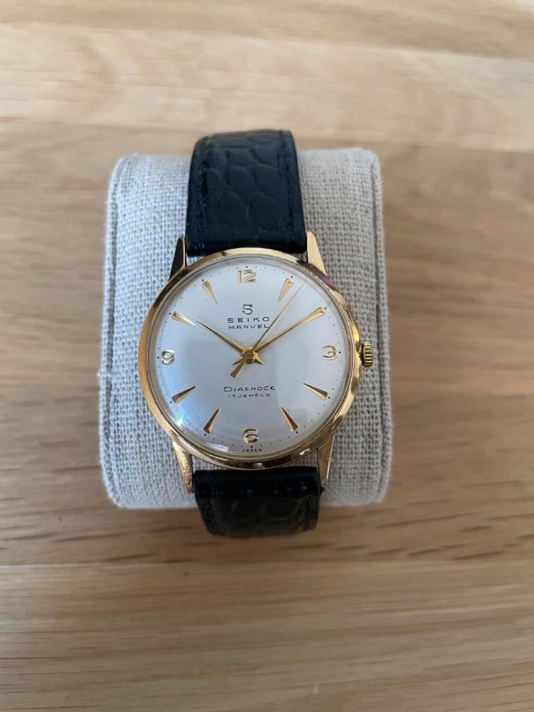 Vintage Seiko Marvel - 14K Goud-doublé - Unieke Wijzerplaat, Ophalen, Seiko, Polshorloge, Goud