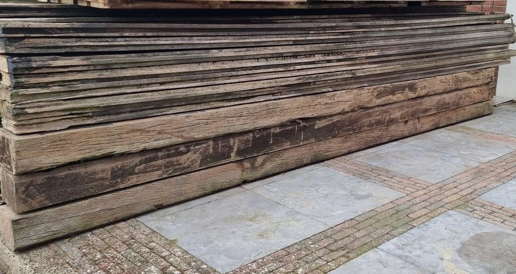 Azobé damwand, damwand planken, schoeiing, met veer en groef, Doe-het-zelf en Verbouw, Hout en Planken, Ophalen, Minder dan 25 mm