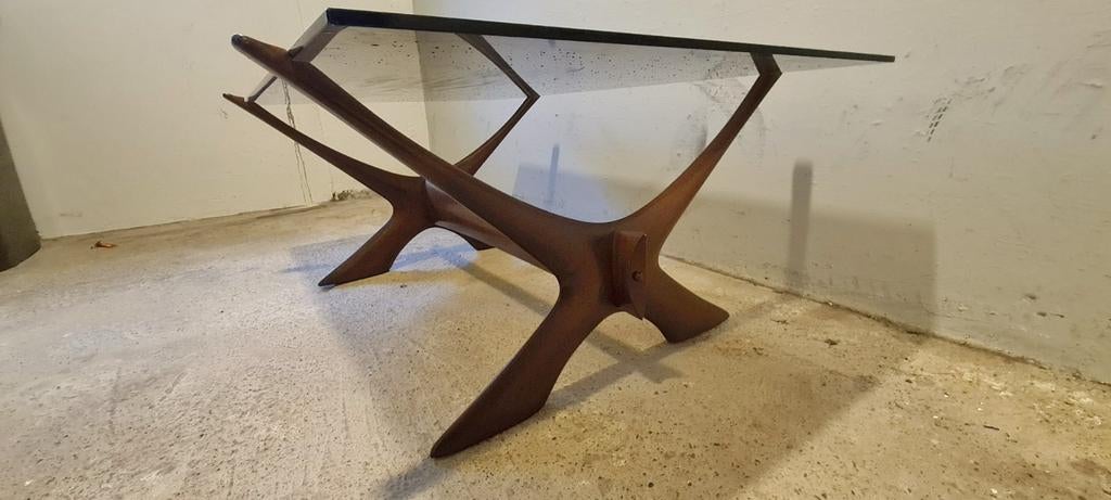 Vintage, design salontafel Condor. Fredrik Schriever-Abeln, Ophalen, Örebro glass, Rechthoekig