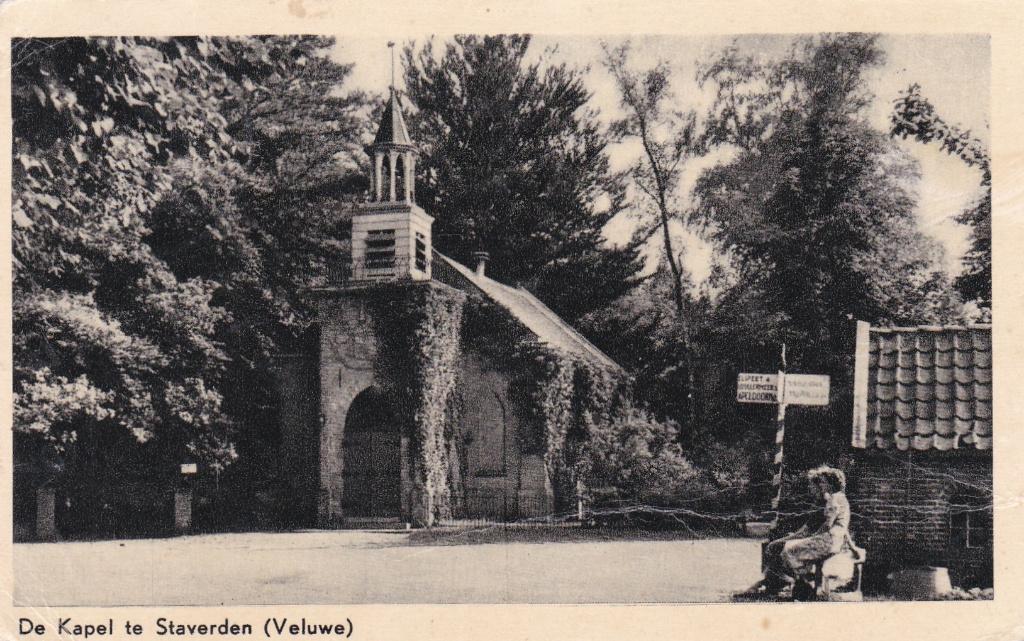 GA1511 De kapel te Staverden veluwe Gelderland Leuvenum 1954, Verzenden, 1940 tot 1960, Gelopen, Gelderland