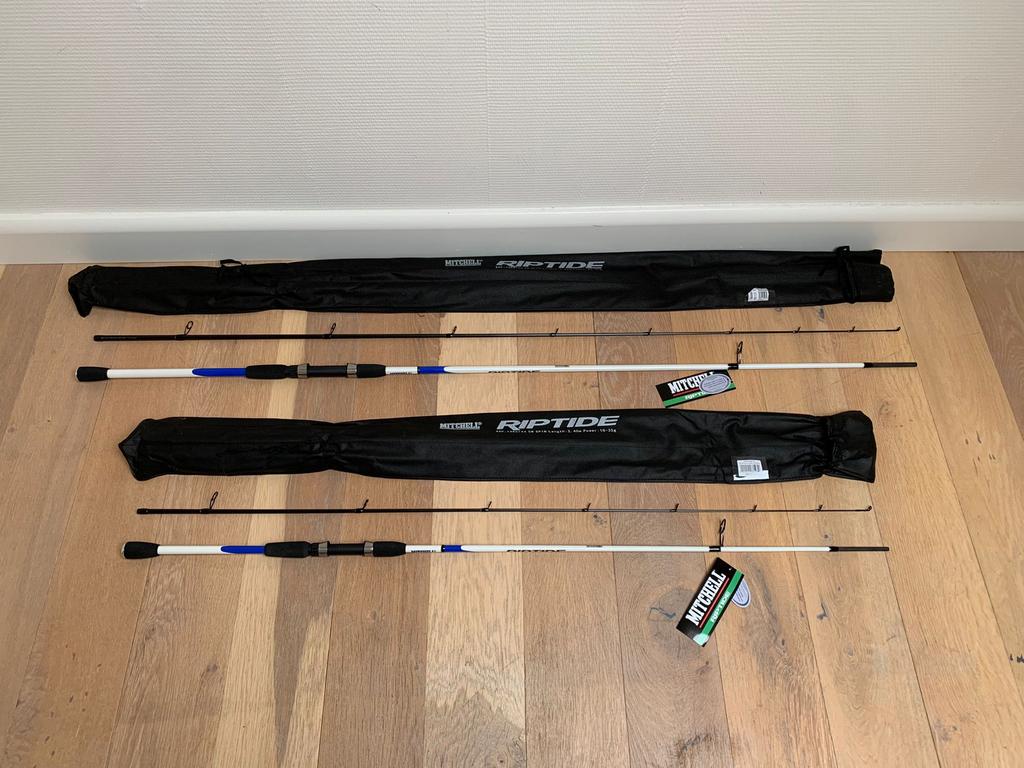 Nieuwe Mitchell Riptide zeebaarshengels, 2.40m & 2.70m, Mitchell, Werphengel, Nieuw, Ophalen of Verzenden