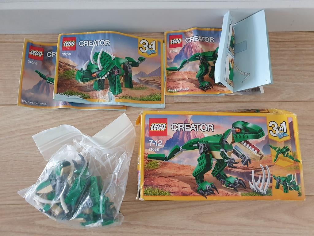 Lego Creator 31058 Dinosaurus (boekjes en doos beschadigd), Ophalen of Verzenden, Gebruikt, Complete set, Lego