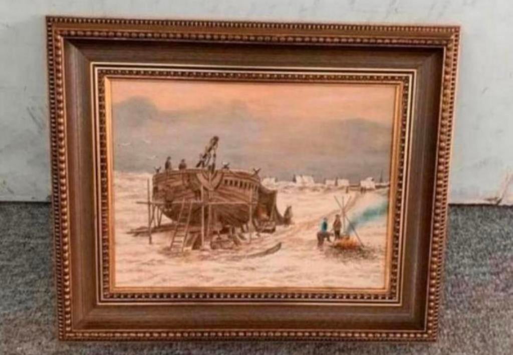 Schilderij met schip cotter of ander schip olieverf op doek, Antiek en Kunst, Kunst | Schilderijen | Klassiek, Ophalen of Verzenden