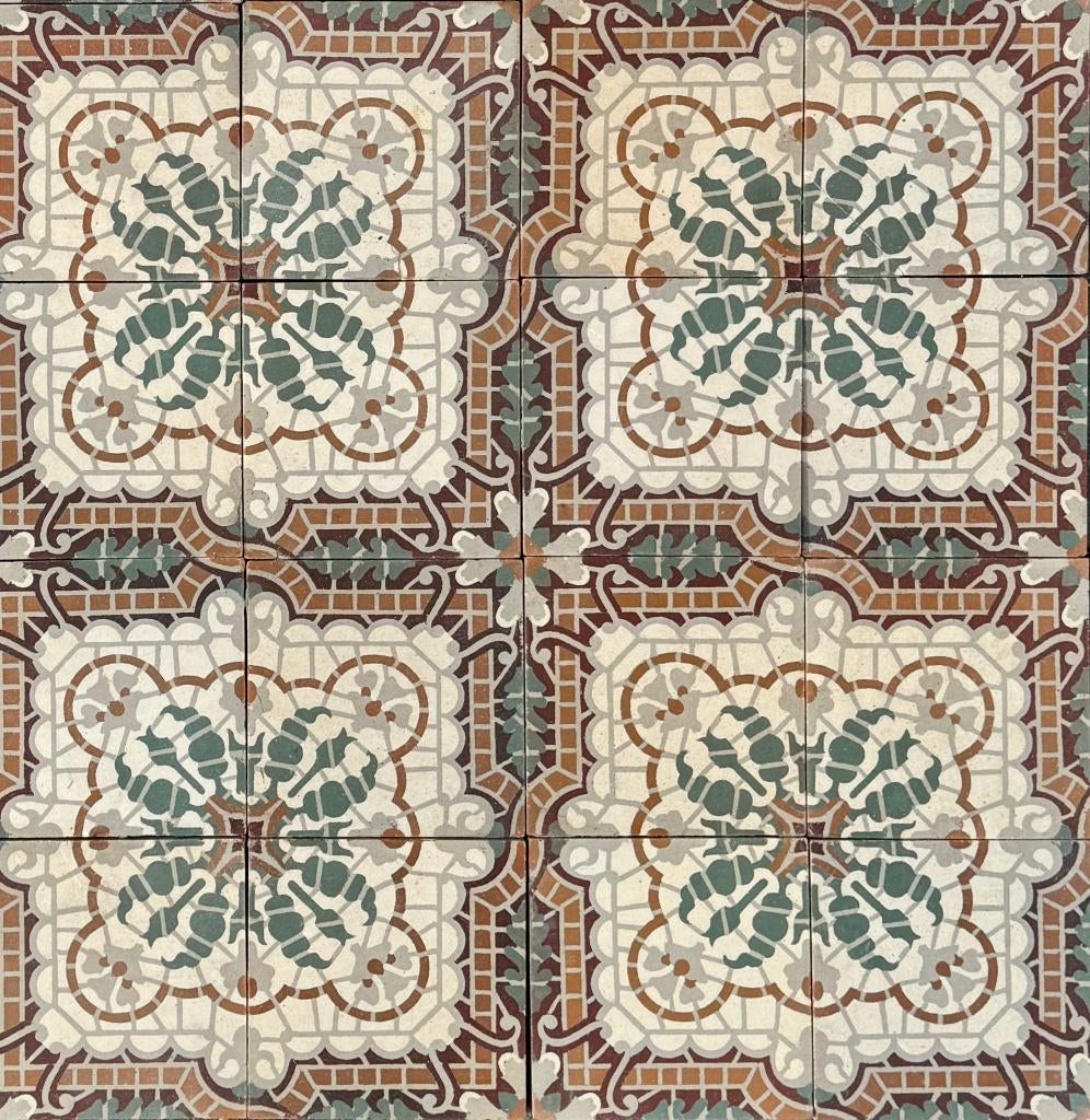 Antieke vloertegels Mozaïek patroon 12m2~, Keramiek, Minder dan 20 cm, 10 m² of meer, Vloertegels