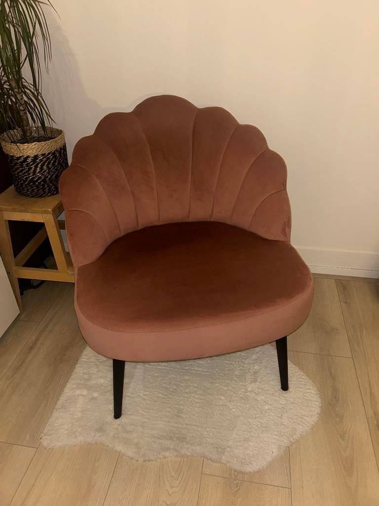 Roze schelp fauteuil - Zo goed als nieuw, Ophalen, Overige kleuren, Zo goed als nieuw, Eén