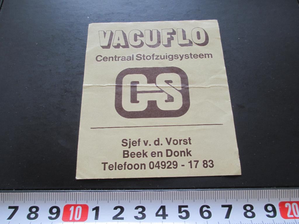 sticker beek en donk sjef vd vorst vacuflo, Verzamelen, Ophalen, Zo goed als nieuw