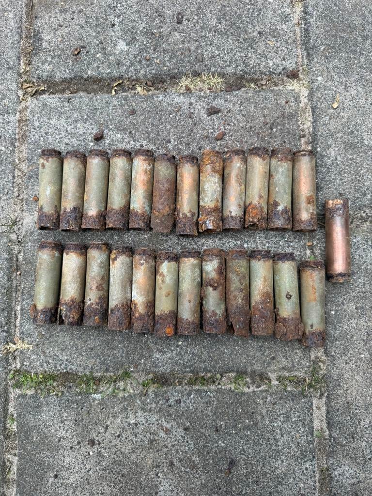 25x Duitse Luftwaffe MG FF Hulzen Koper gelakt Bovo WW2, Verzamelen, Militaria | Tweede Wereldoorlog, Ophalen of Verzenden, Landmacht