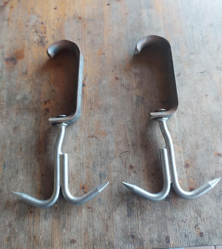 Stel dubbele vleeshaken industriële ophanging, Ophalen of Verzenden