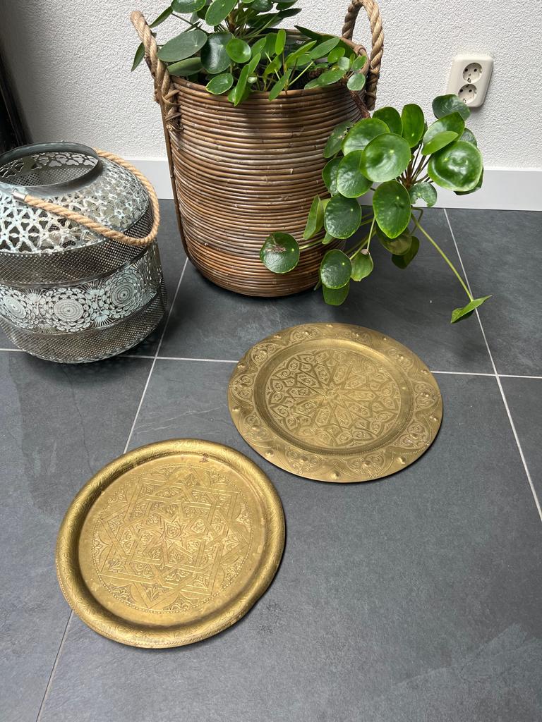 Marokkaanse koperen handwerk schaal wanddecoratie oosters, Huis en Inrichting, Verburgt Vintage, Ophalen of Verzenden, Schipluidenlaan 20 5035KJ Tilburg