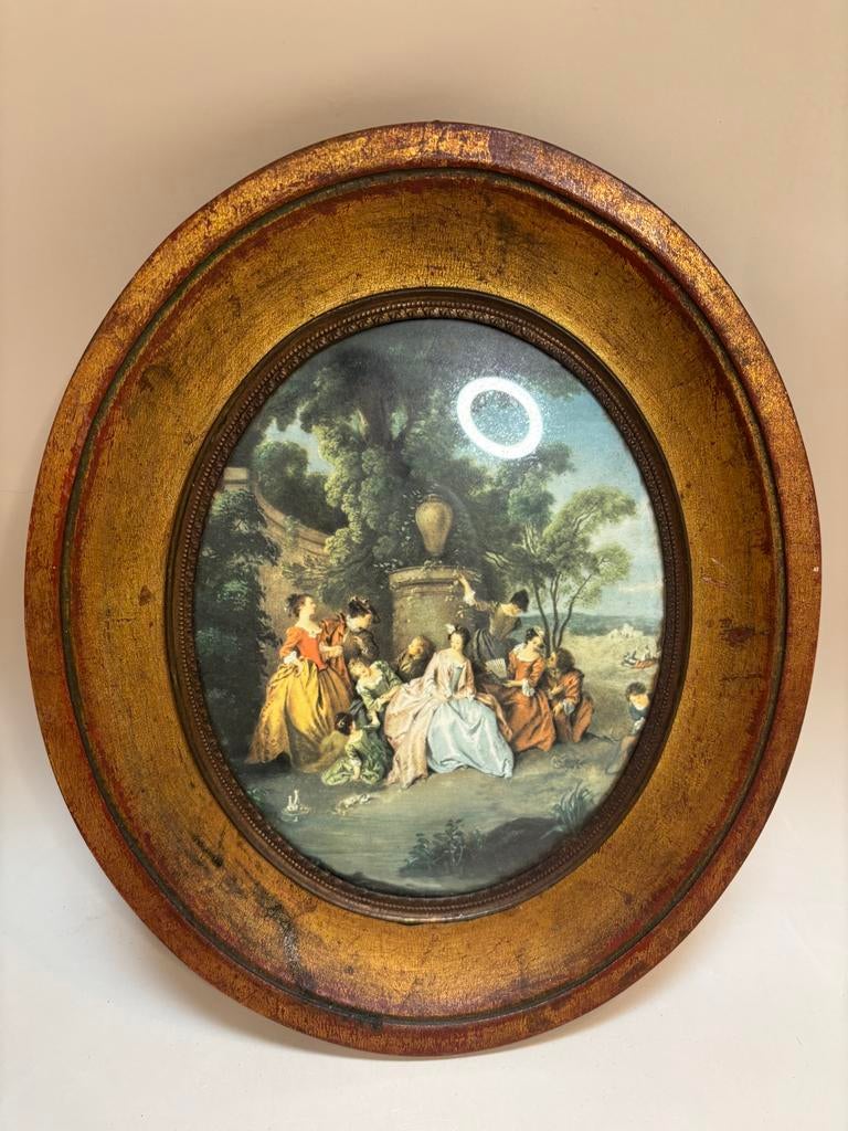 Antiek wandjuweel met bol glas en bronzen element, Ophalen of Verzenden