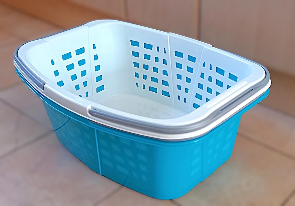 Grote  sterke dubbele kunststof wasmanden met draaggrepen, Ophalen of Verzenden, Wit