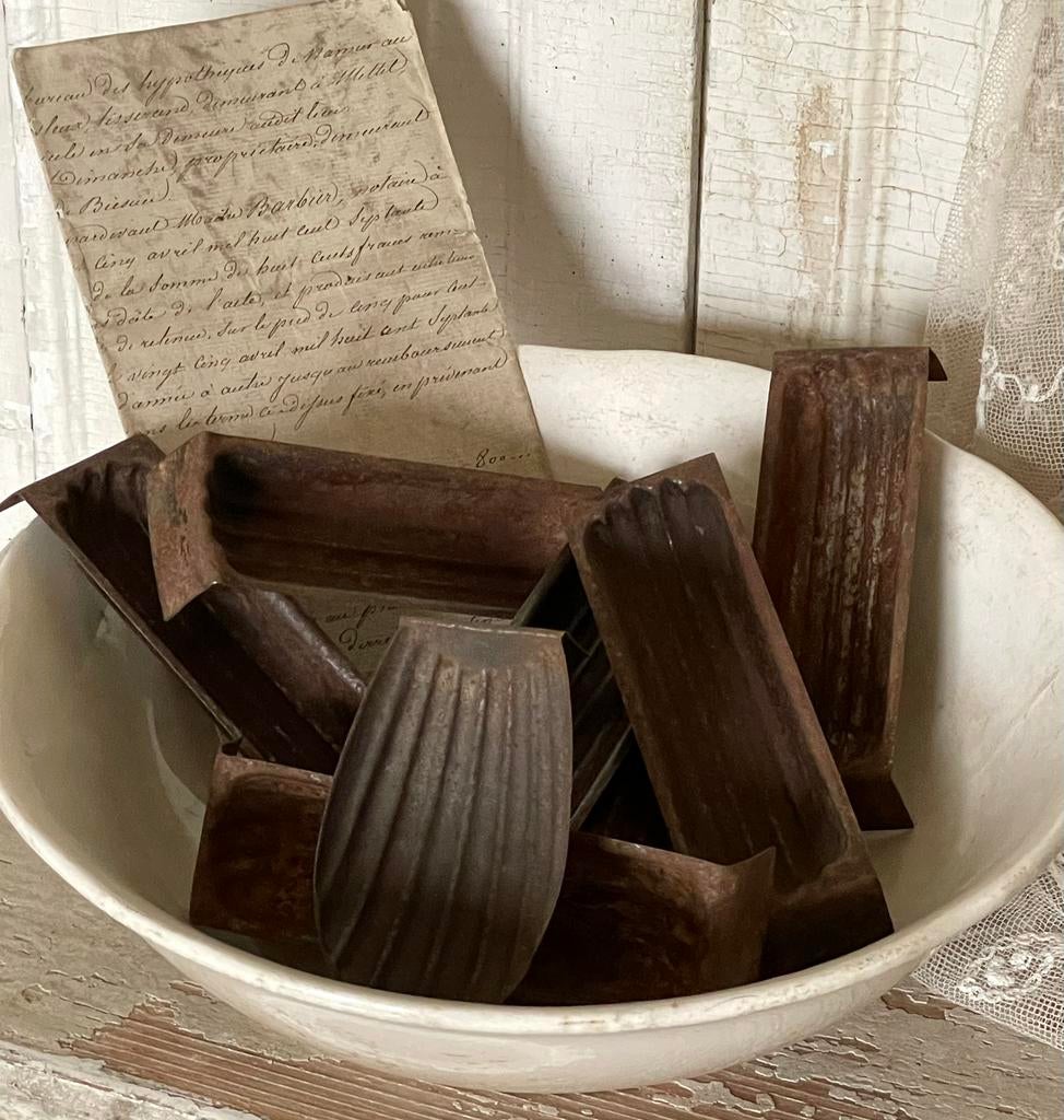 Brocante oude bakvormpjes Madeleine, Antiek en Kunst, Ophalen of Verzenden