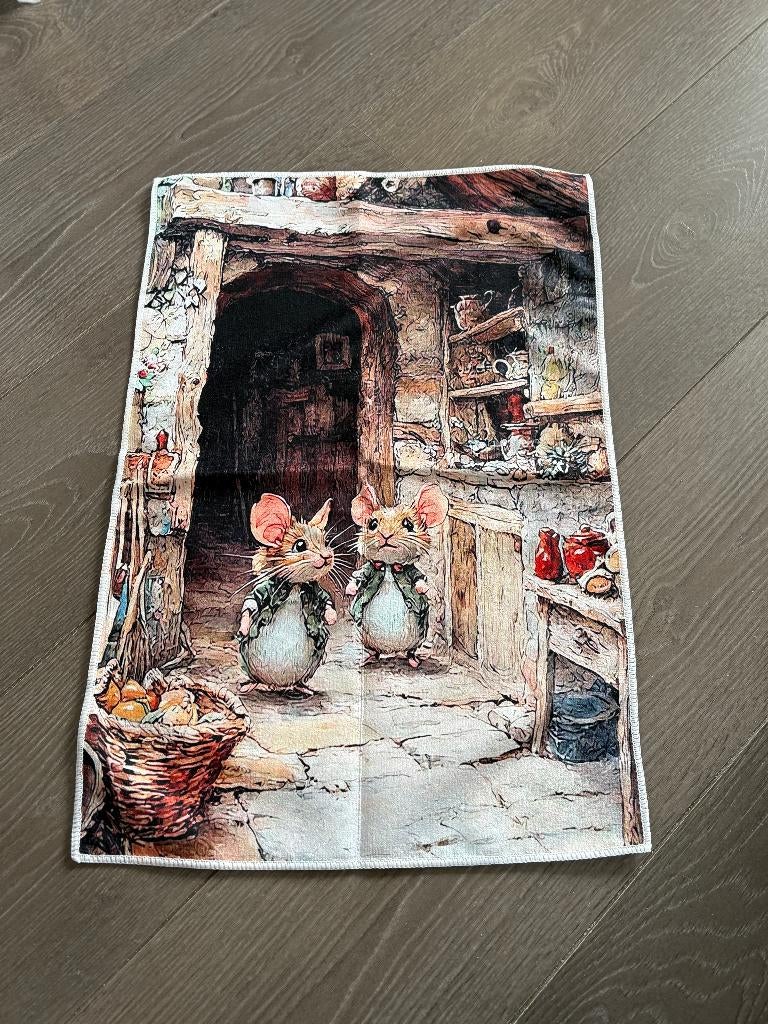 Keuken/Gastenhanddoeken Hunca Munca bad mouse Beatrix Potter, Huis en Inrichting, Ophalen of Verzenden, Nieuw, Overige kleuren
