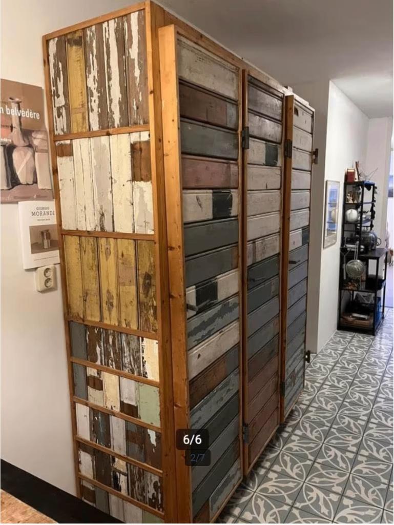 PIET HEIN EEK / 3DEURKAST / SLOOPHOUT, Gebruikt, 150 tot 200 cm, Grenenhout, 50 tot 75 cm