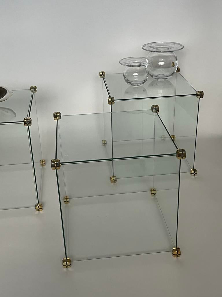 2 Glazen Kubus Bijzettafels, Ophalen, Minder dan 45 cm, Minder dan 55 cm, Gebruikt