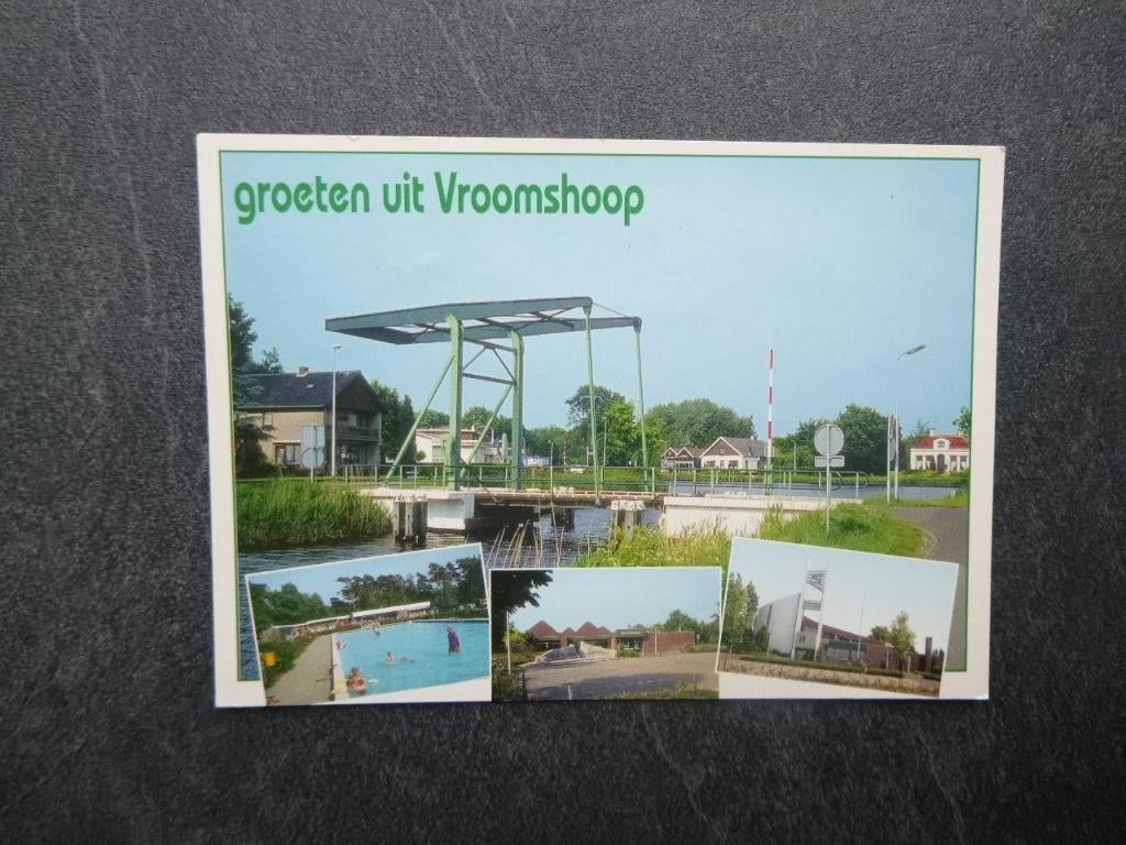 Vroomshoop, groeten uit brug/zwembad, Verzenden, 1980 tot heden, Gelopen, Noord-Brabant