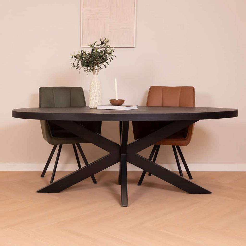 Ovale Mango Houten Eettafel, 100 tot 150 cm, Eikenhout, Nieuw, Ophalen of Verzenden