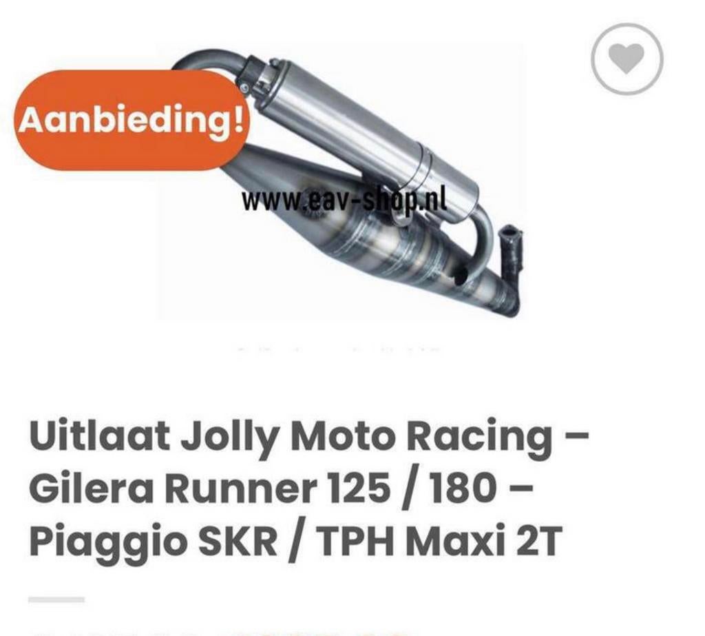Jolly Moto uitlaat Gilera Runner 180cc, Ophalen of Verzenden