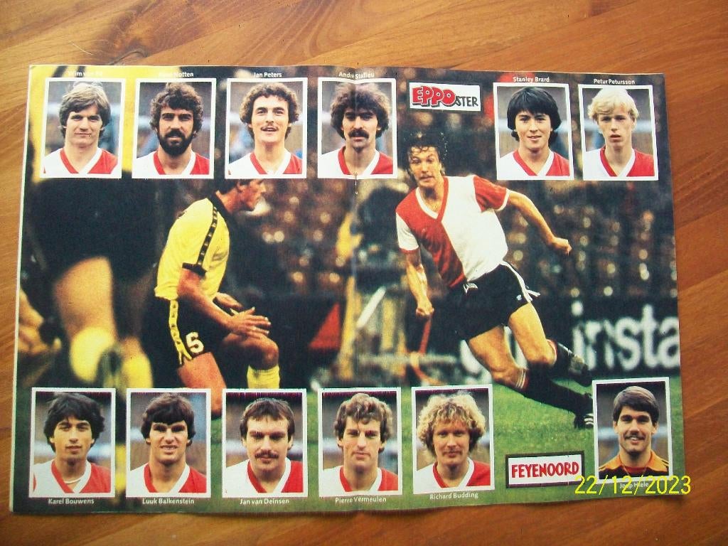 Poster Feyenoord 1980 uit Eppo, Verzenden, Zo goed als nieuw, Feyenoord, Poster, Plaatje of Sticker