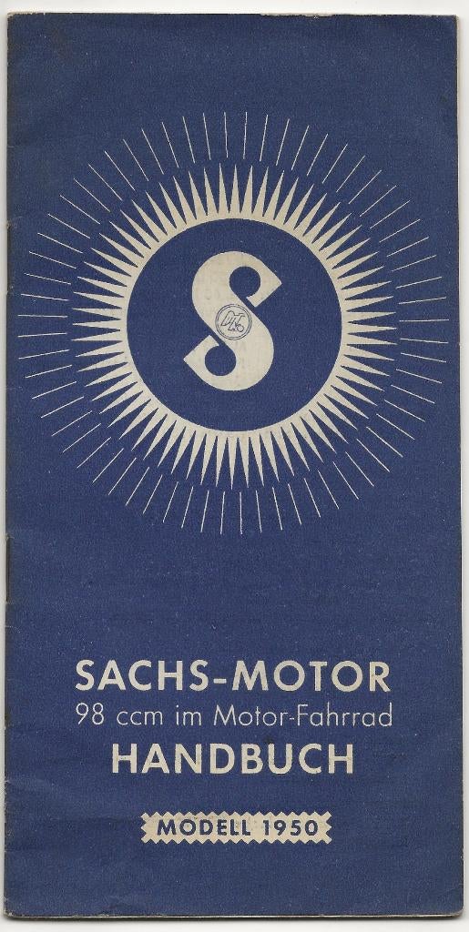Sachs Motorrijwiel 98 cc 1950 handleiding (5988z), Motoren, Handleidingen en Instructieboekjes, Overige merken, Ophalen of Verzenden
