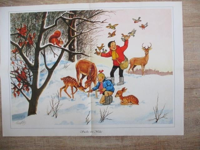 adv10396 suske en wiske poster 2, Verzamelen, Ophalen, Suske en Wiske, Gebruikt, Plaatje, Poster of Sticker