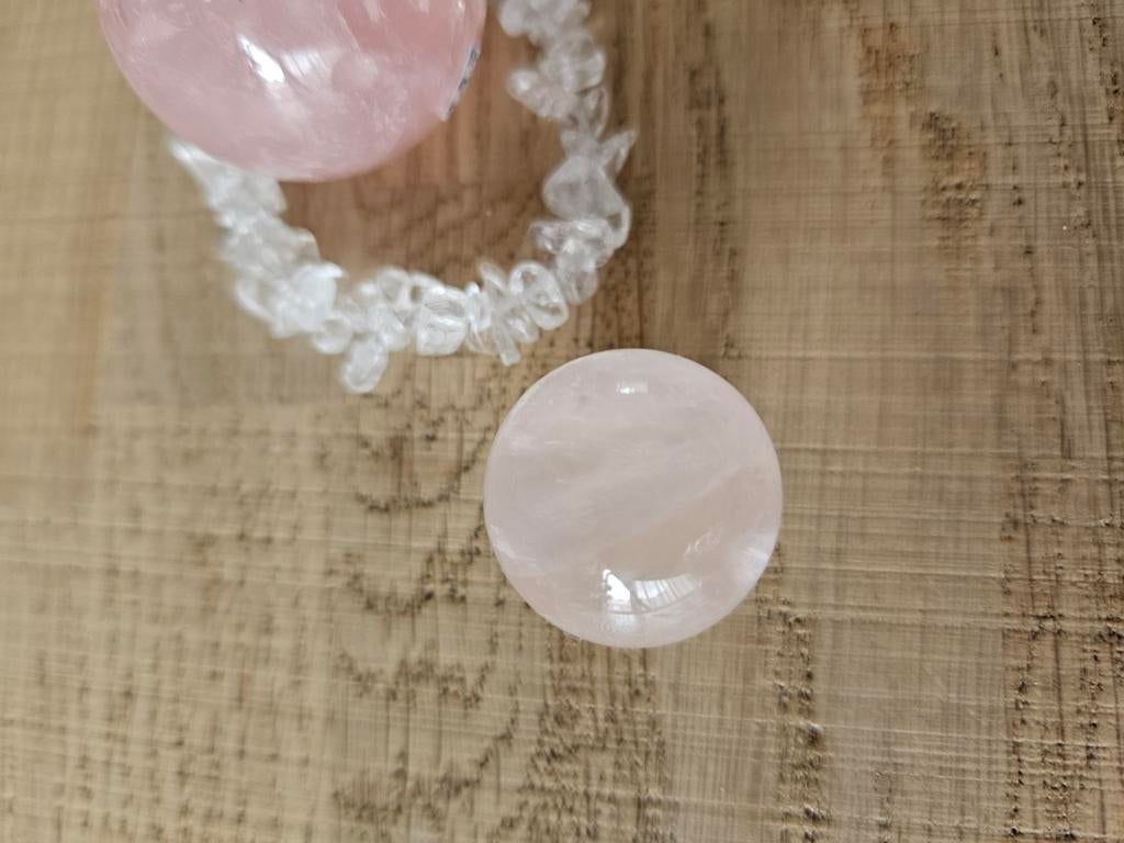 Edelsteen: Rozekwarts Bol 2,2cm, Ophalen of Verzenden