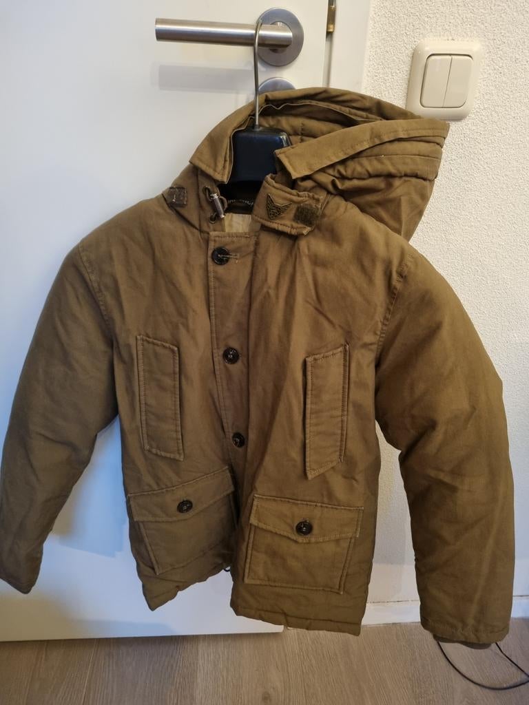 Aireforce donker groene winterjas 10 jaar / 140/146, Gebruikt, Jongen of Meisje, Ophalen of Verzenden, Airforce