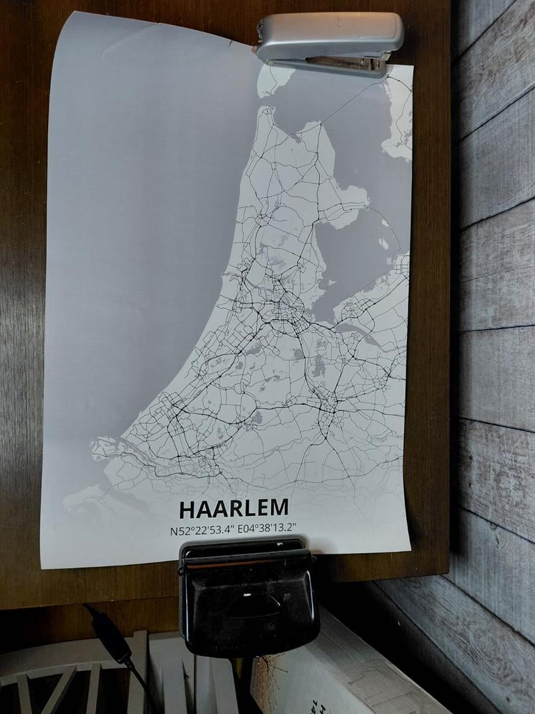 Haarlem Nederland poster met coördinaten., Ophalen of Verzenden