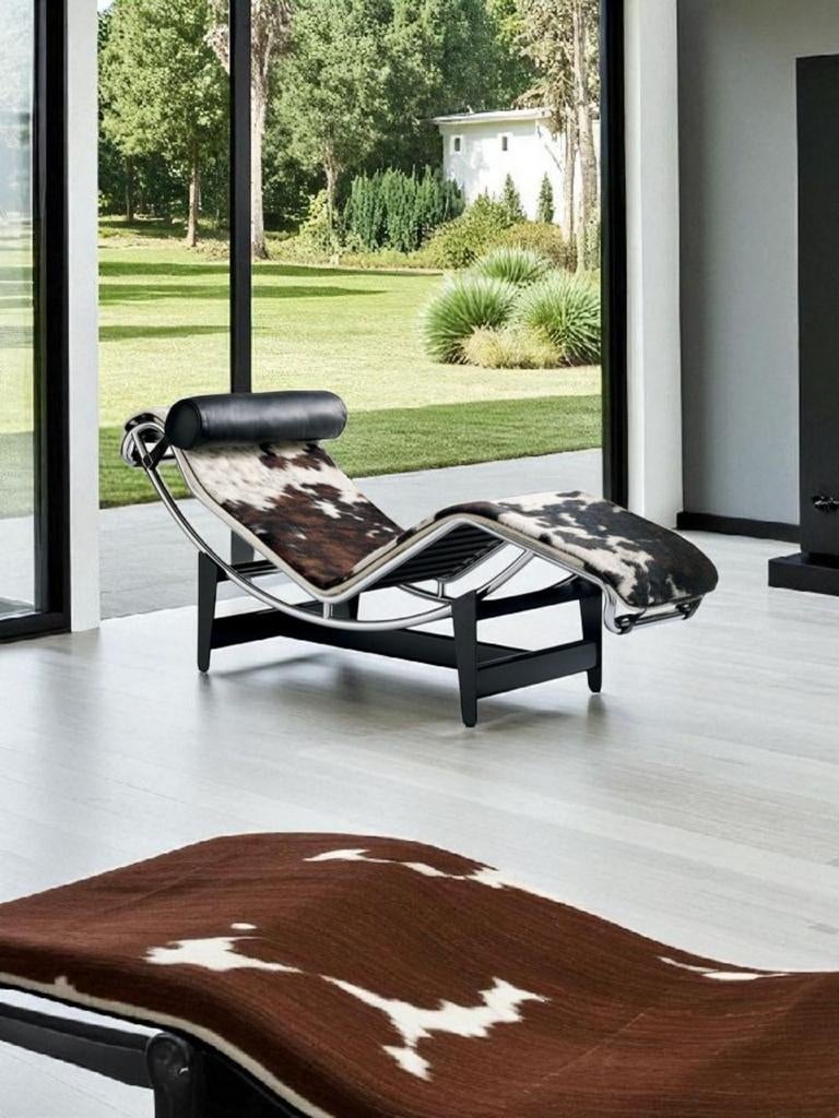 Corbusier LC4 Make-over met Koeienhuid, Eenpersoons, 125 tot 150 cm, Ophalen of Verzenden, Zo goed als nieuw