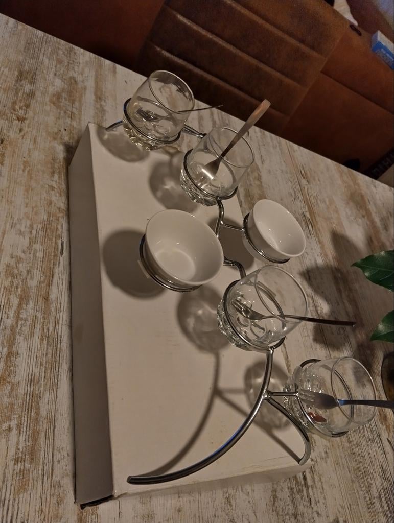 Amuse set., Huis en Inrichting, Keuken | Servies, Ophalen, Glas, Overige stijlen, Schaal of Schalen