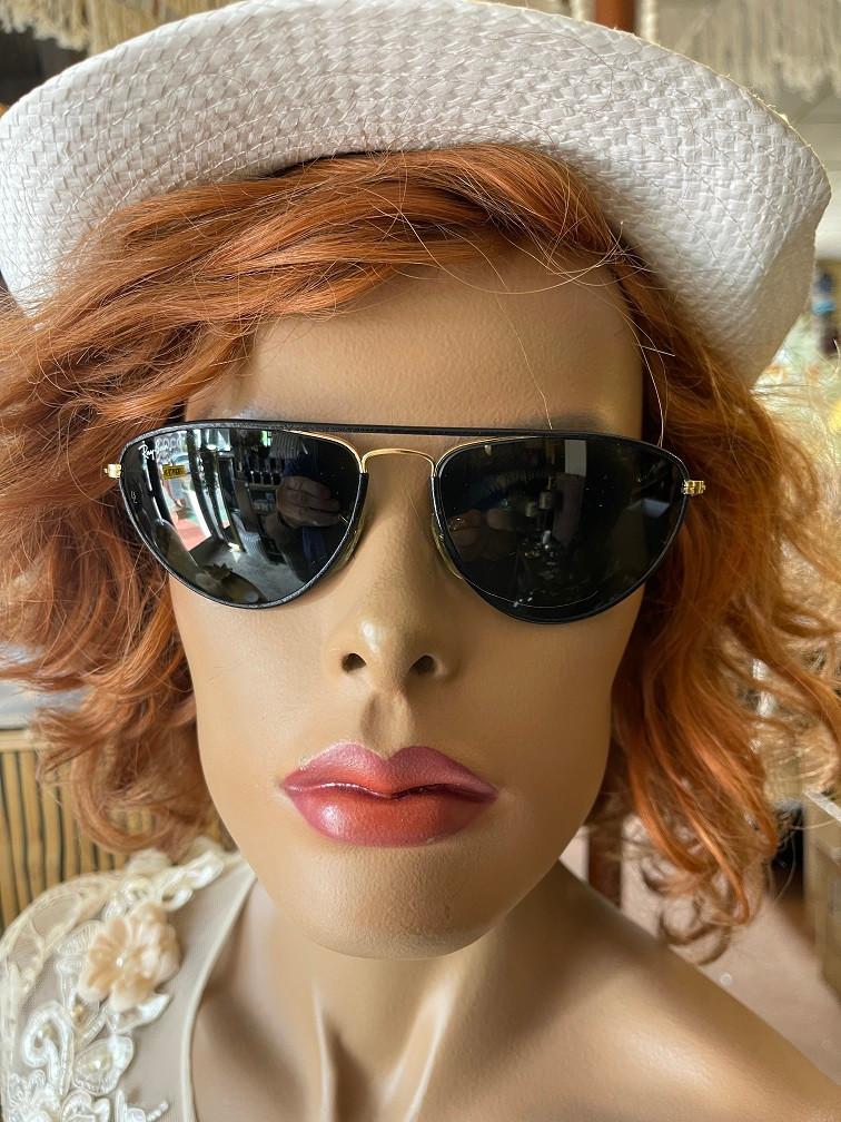 Vintage B&L Ray-Ban Ladies Aviator 59 zonnebril W1565 A50, Zonnebril, Zwart, Ophalen of Verzenden, Zo goed als nieuw