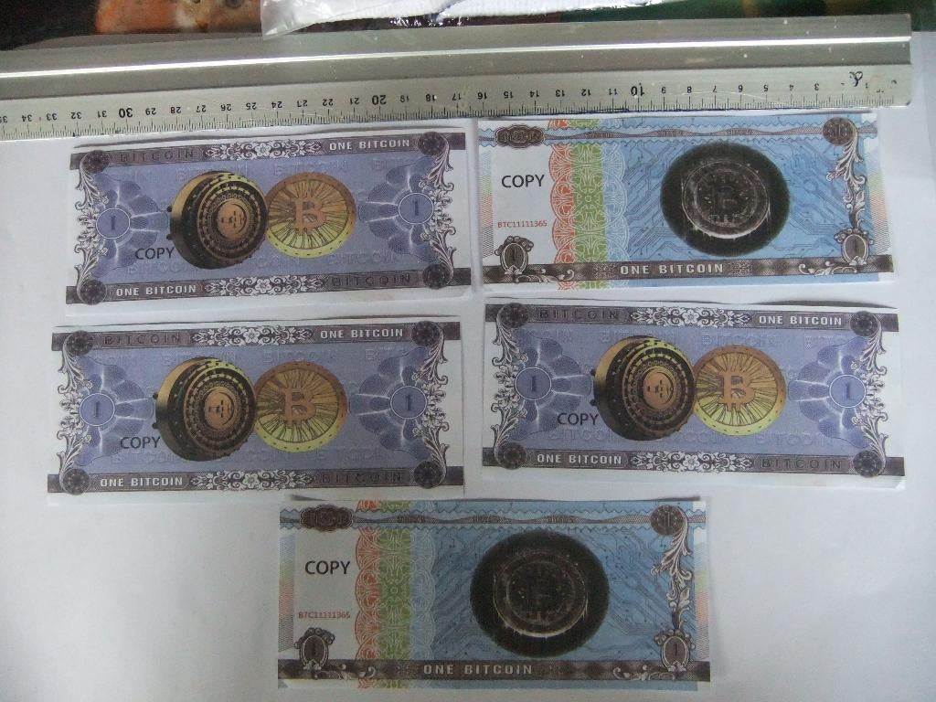 5 fysieke Bitcoin biljetten, Postzegels en Munten, Munten en Bankbiljetten | Verzamelingen, Verzenden, Buitenland, Bankbiljetten